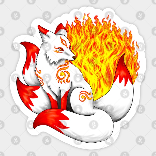 Red Kitsune Fox Sticker by Lady Lilac